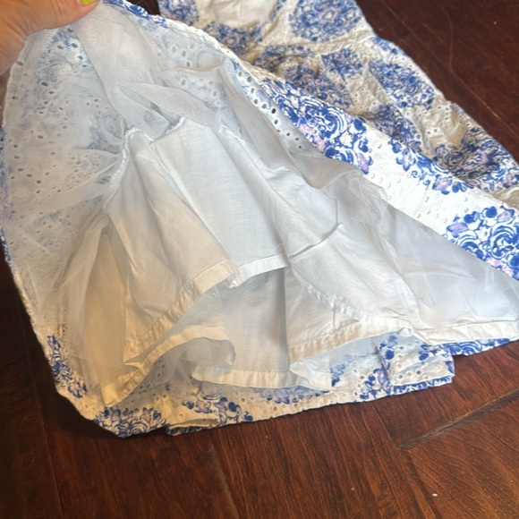 Janie and Jack Blue and White Floral Dress - Picture 8 of 9